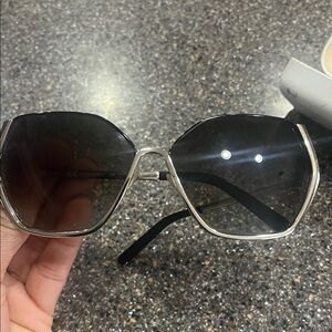 Chloe Silver and Black Sunglasses